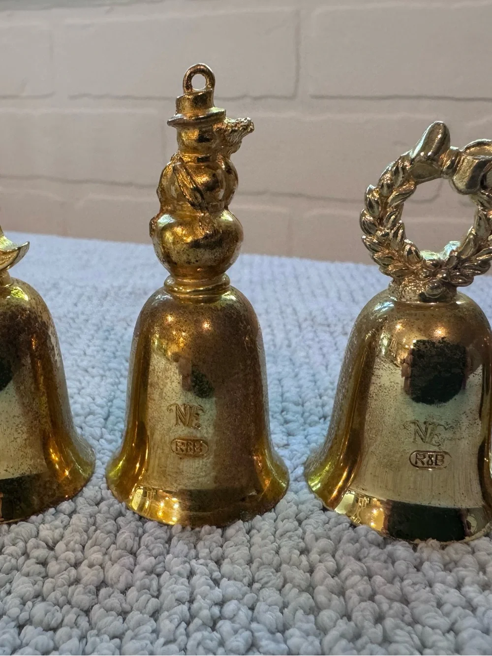 Reed and Barton New England Society Gold Plated Christmas Bells
